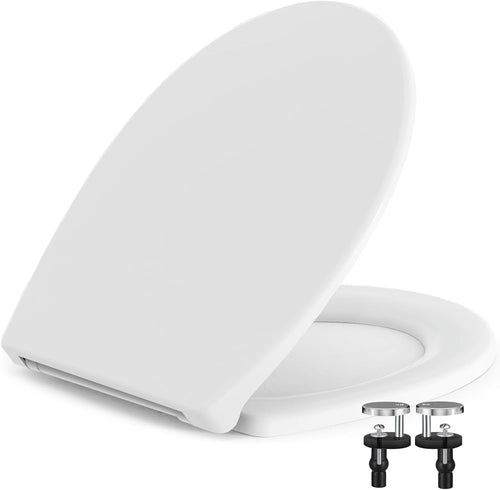 Soft Close Toilet Seat Oval White Quick Release Adjustable Hinge Non-Slip 150kg
