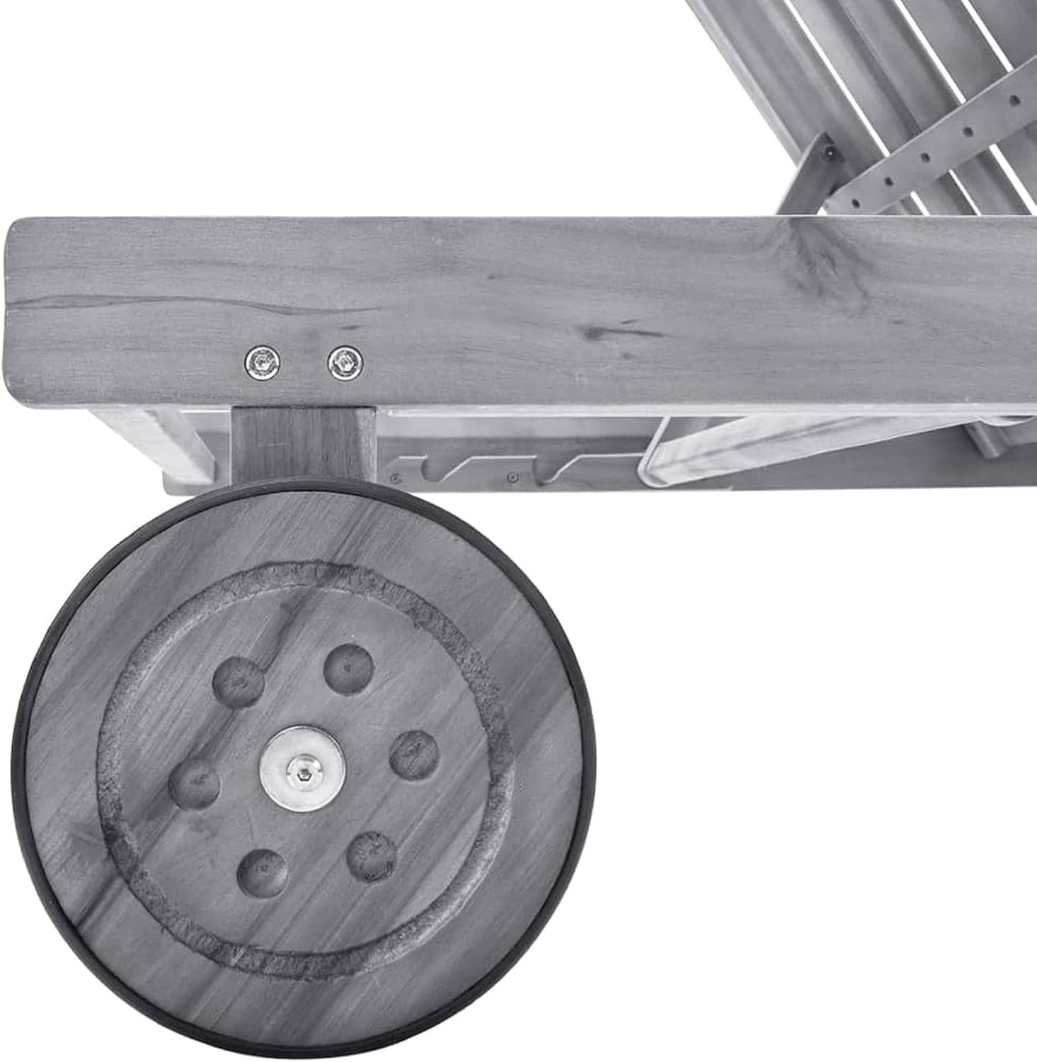 Adjustable Wooden Sun Lounger Solid Acacia Waterproof Garden Patio Chair