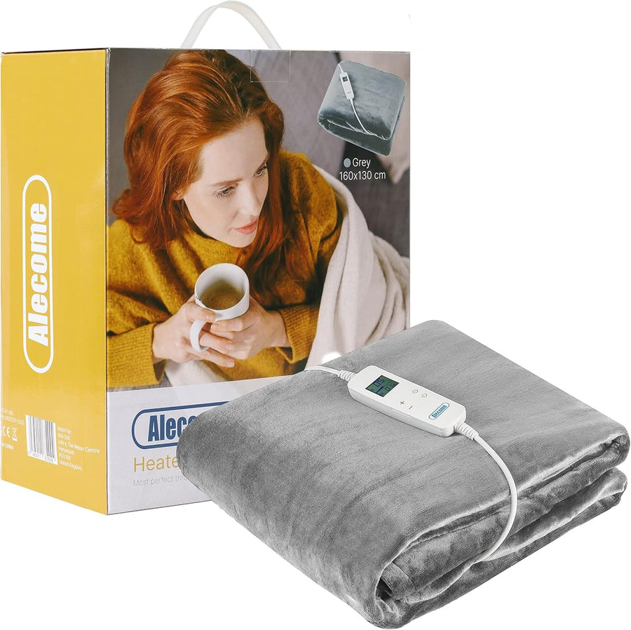 Electric Heated Throw Blanket 10 Heat Settings Washable 160x130cm