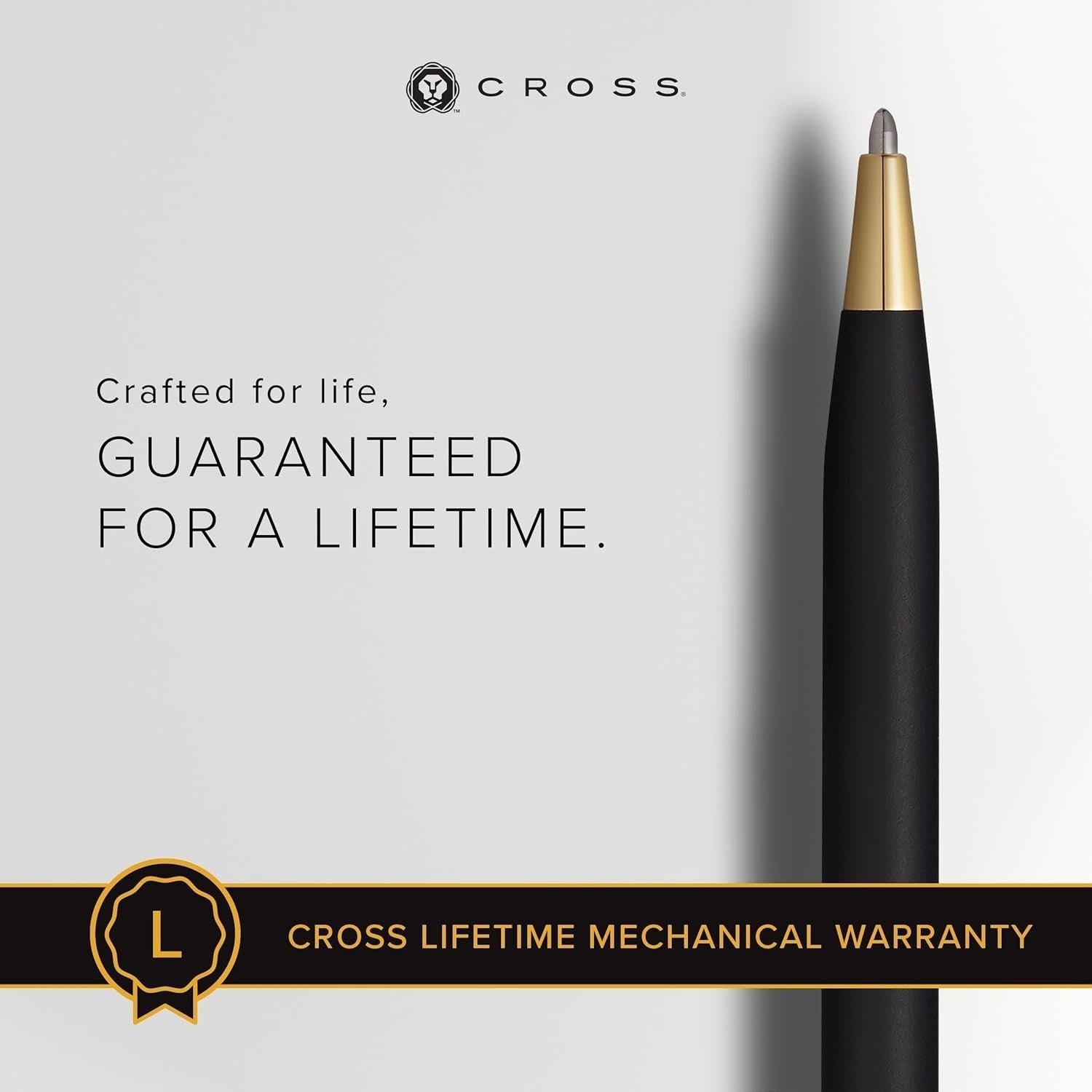 Luxury Classic Black Ballpoint Pen – Medium Point, Gold-Plated, Gift Box