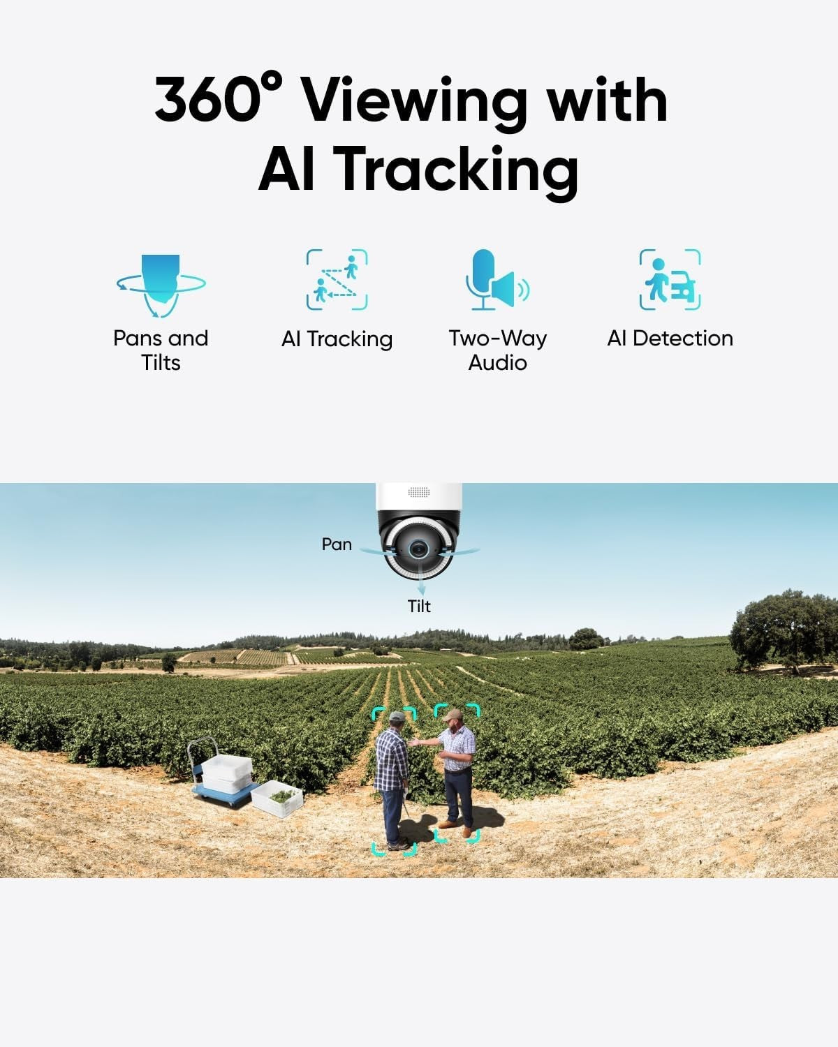 4K Solar Security Camera 4G LTE WiFi PTZ AI Tracking Outdoor CCTV