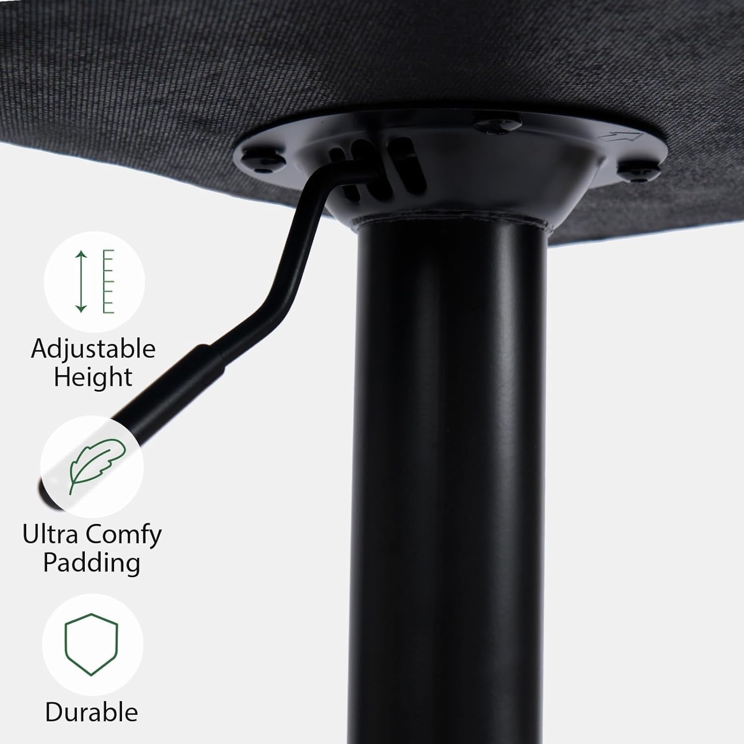 Set of 2 Adjustable Velvet Bar Stools with Swivel & Footrest – Green