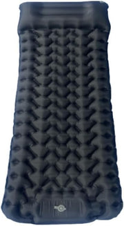 Black Inflatable Camping Sleeping Pad – Foot-Pump, Portable, 190x120x5cm