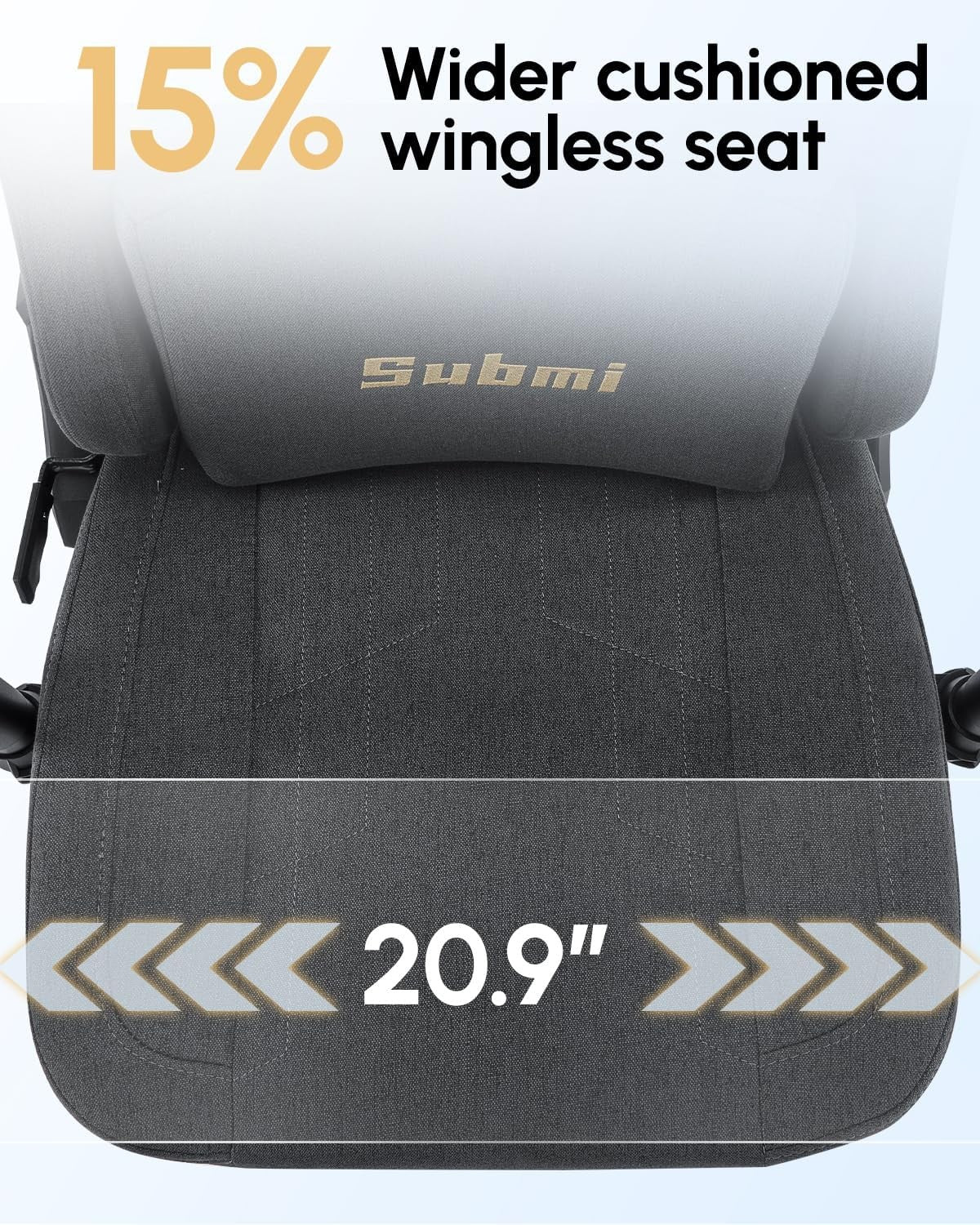 Gaming Chair 165° Recliner w/ Footrest Ergonomic Fabric 350lbs Grey