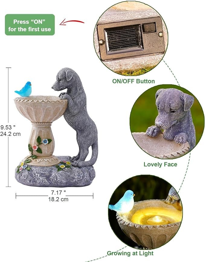 Dachshund Dog Bird Bath Garden Statue – Outdoor Ornament Sculpture Gift