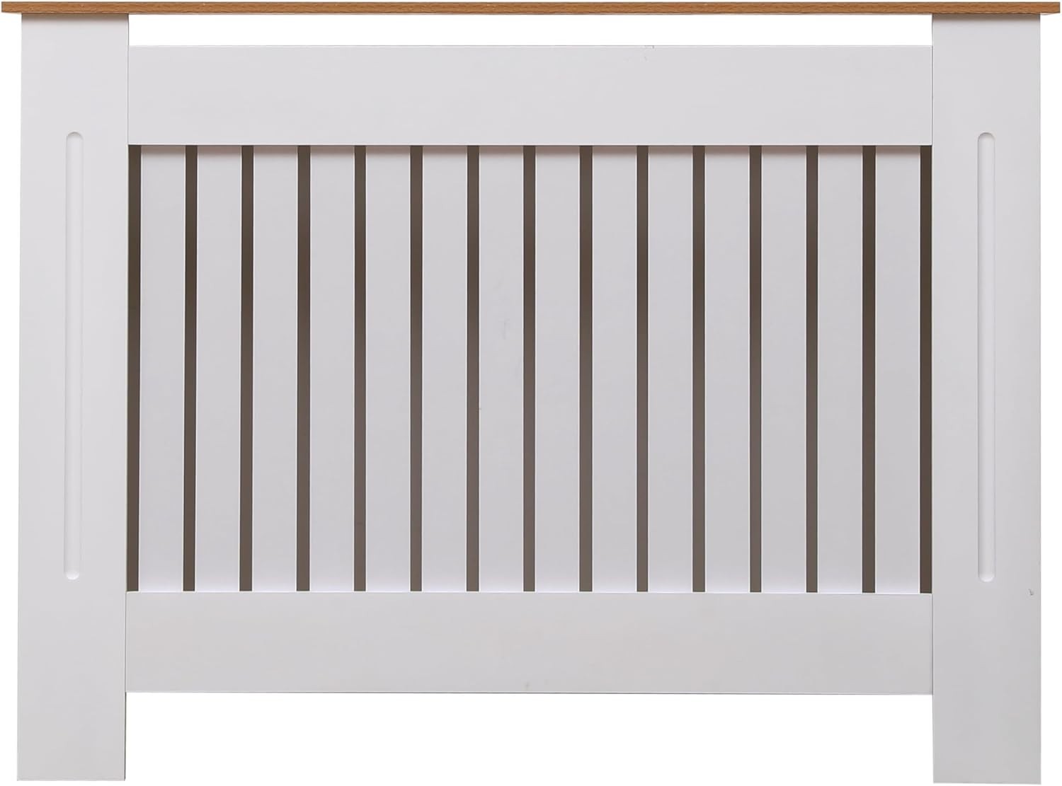 Medium White Oak Radiator Cover | Modern MDF Vertical Slat Cabinet