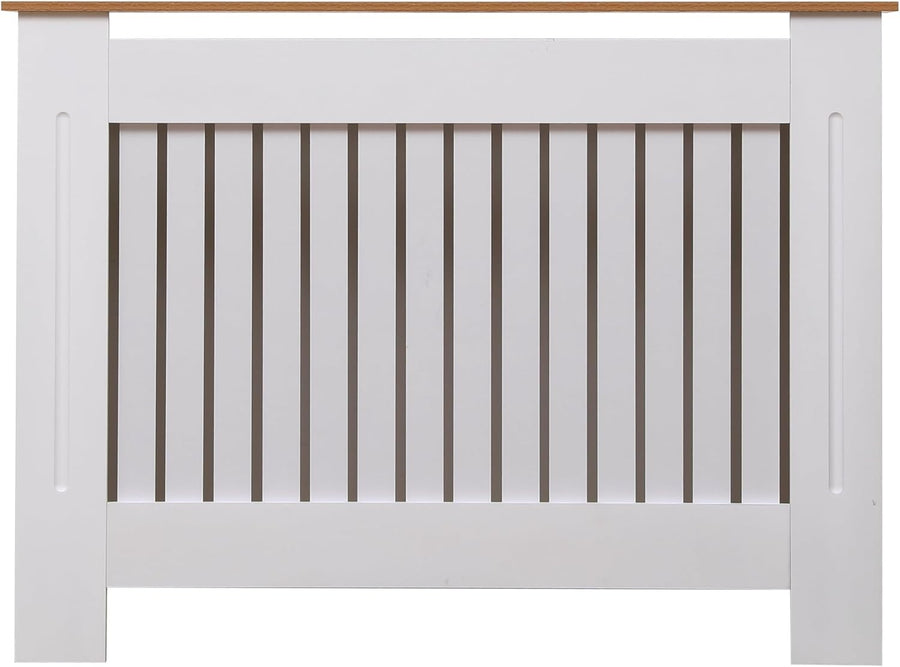 Medium White Oak Radiator Cover | Modern MDF Vertical Slat Cabinet