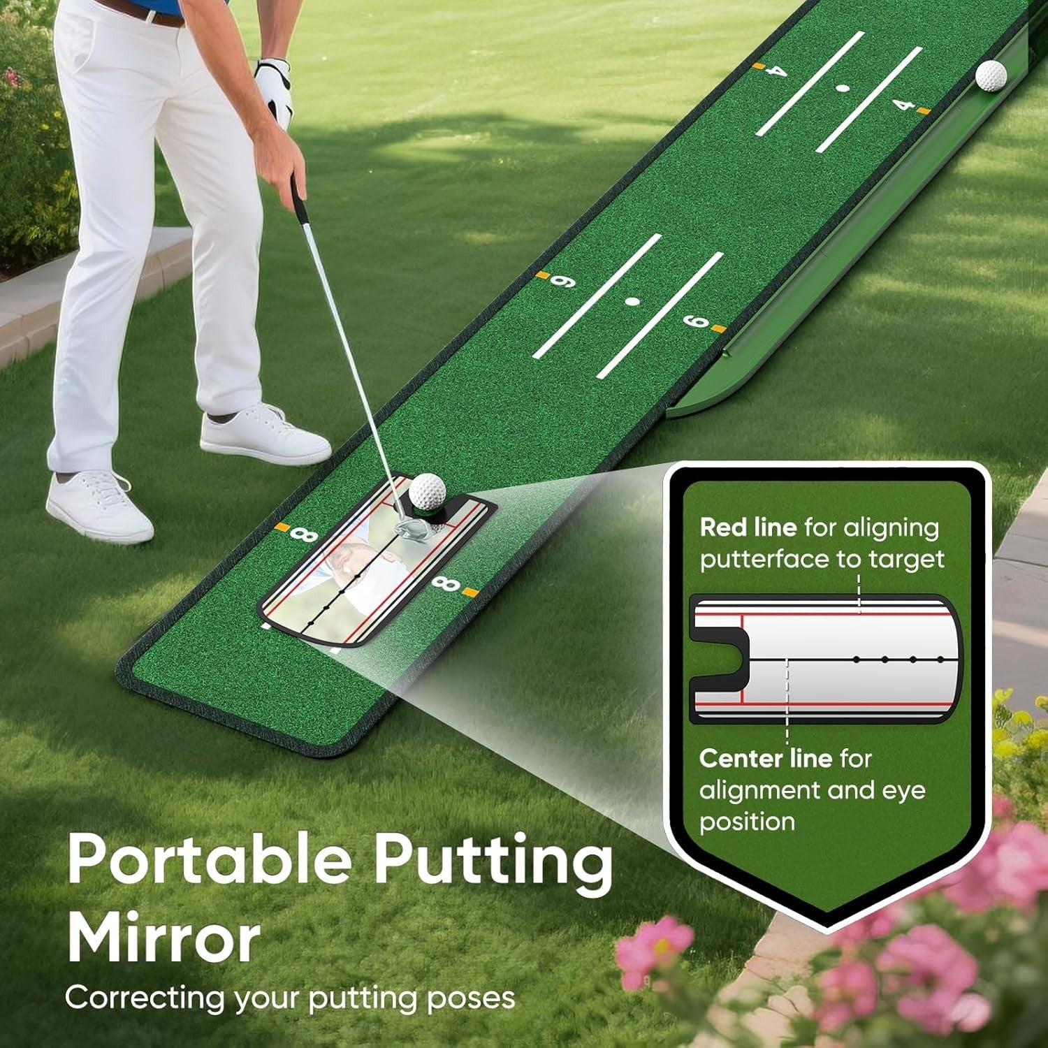 Golf Putting Mat Auto Ball Return Training Aid Indoor Home Office Practice