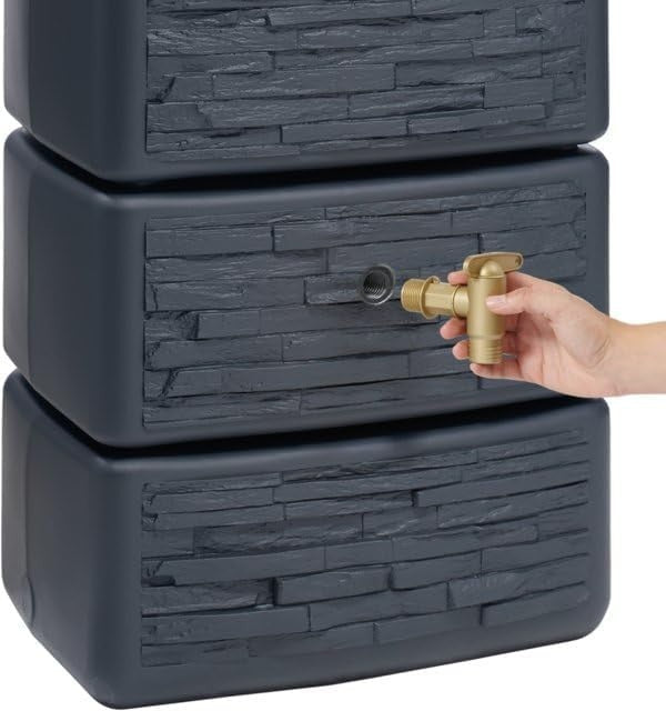 300L Grey Garden Water Butt with Stone Effect – Rainwater Storage Container