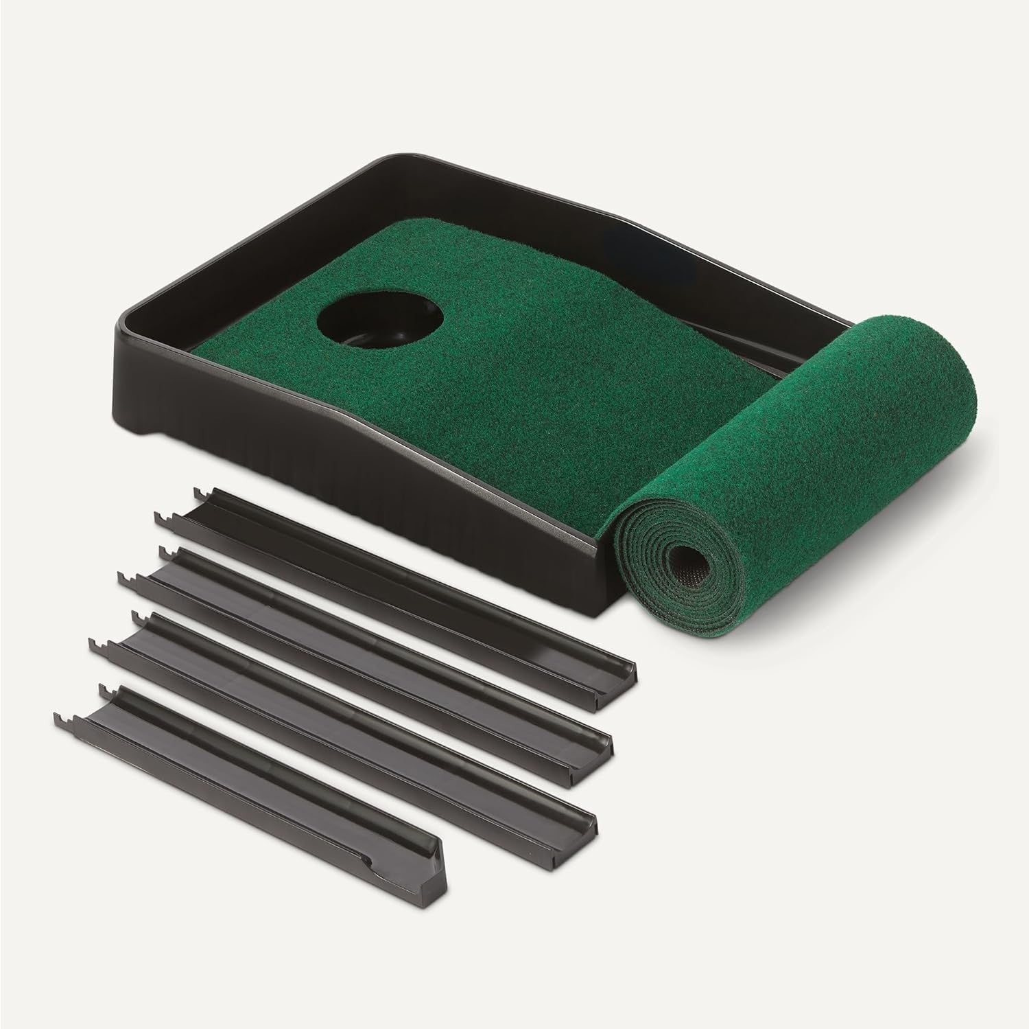 Automatic Ball Return Putting Mat Golf Training Alignment Indoor Green