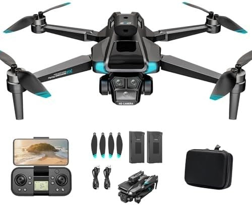 Foldable Drone with Dual Battery, 4K Camera & 360° Flip for Adults