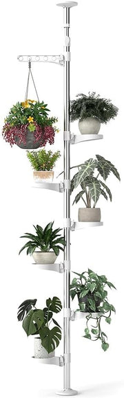 7 Tier Adjustable Floor to Ceiling Plant Stand Indoor Hanging Flower Shelf