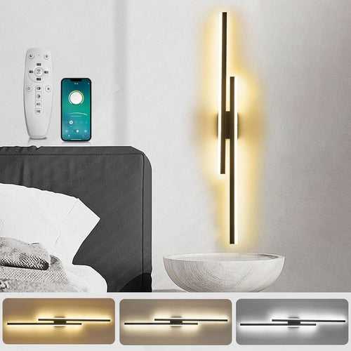 Dimmable LED Wall Light 100cm Modern Remote Control Warm-Cool White Lamp