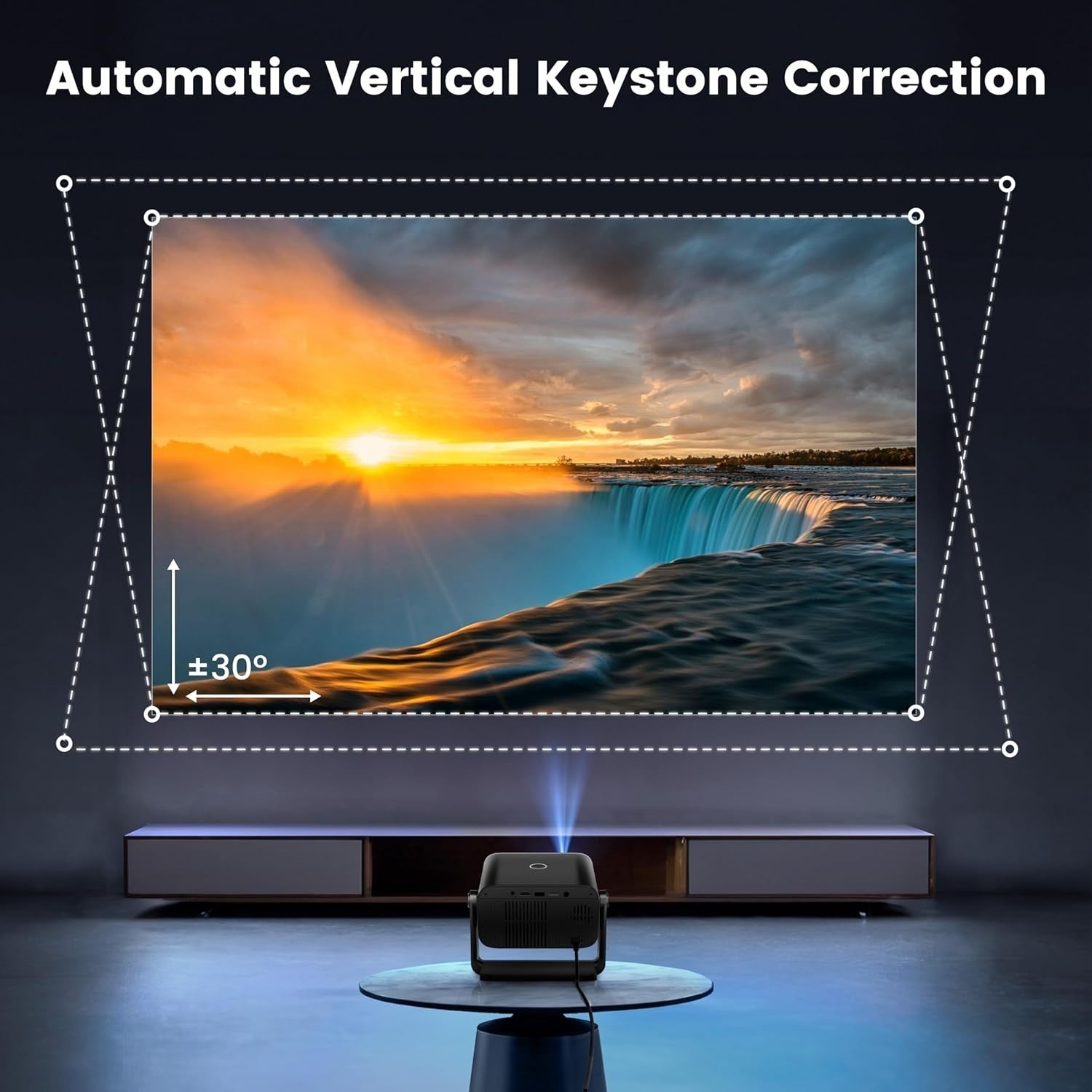 25000LM 1080P Smart Projector WiFi Bluetooth Auto Focus Dustproof