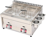 8L Professional Methane Gas Fryer Stainless Steel Single Tank Fast Heat