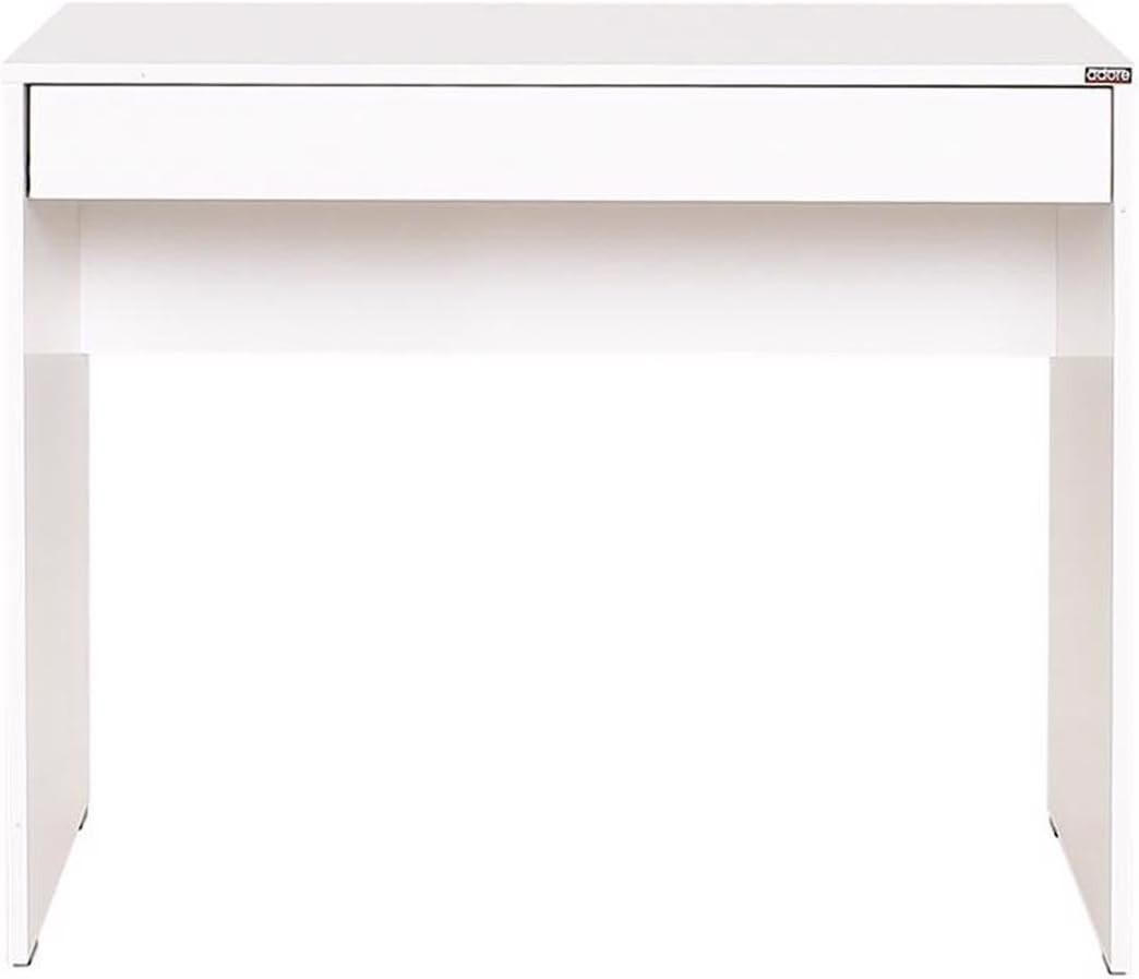 White Compact Desk 90x55cm with Full Drawer Matt Finish Home Office Table