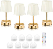 Cordless LED Table Lamps Set of 4 – Rechargeable, Dimmable, Remote, Ambient Ligh