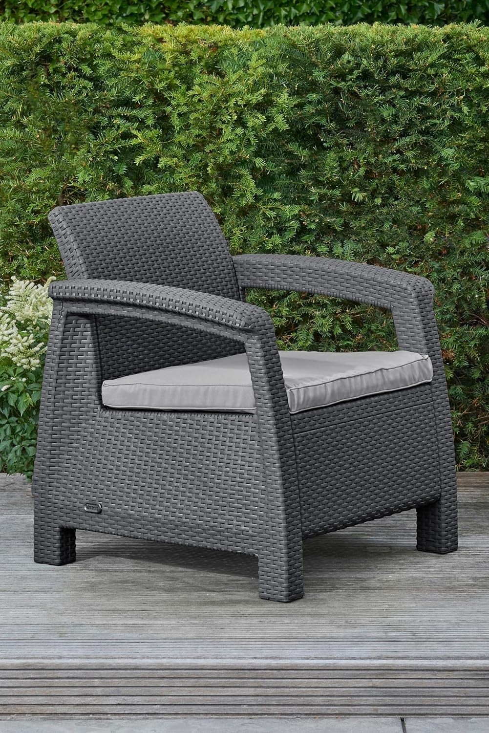 Outdoor 4-Seater Rattan Sofa Set with Cushions & Accent Table - Weatherproof