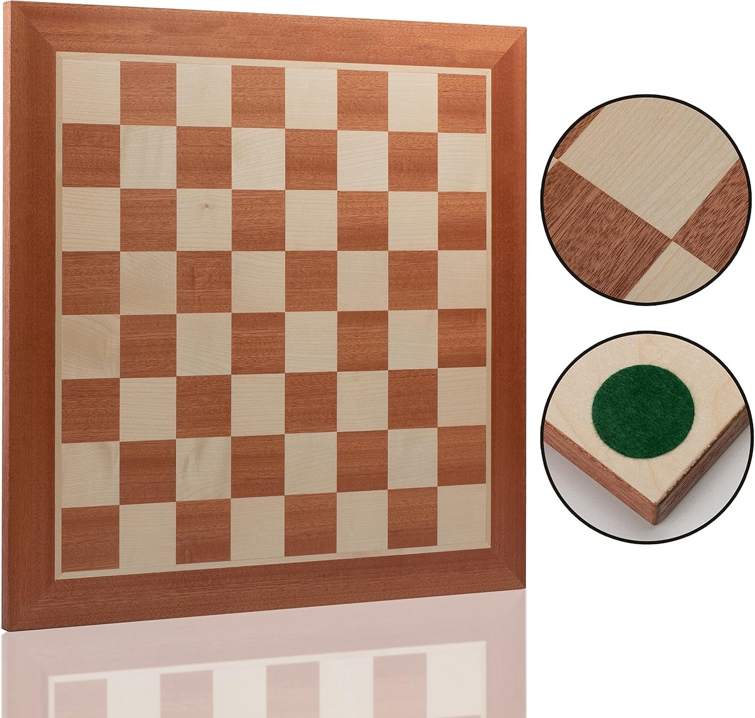 44cm Professional Wooden Chess Board Inlaid Mahogany Sycamore Tournament