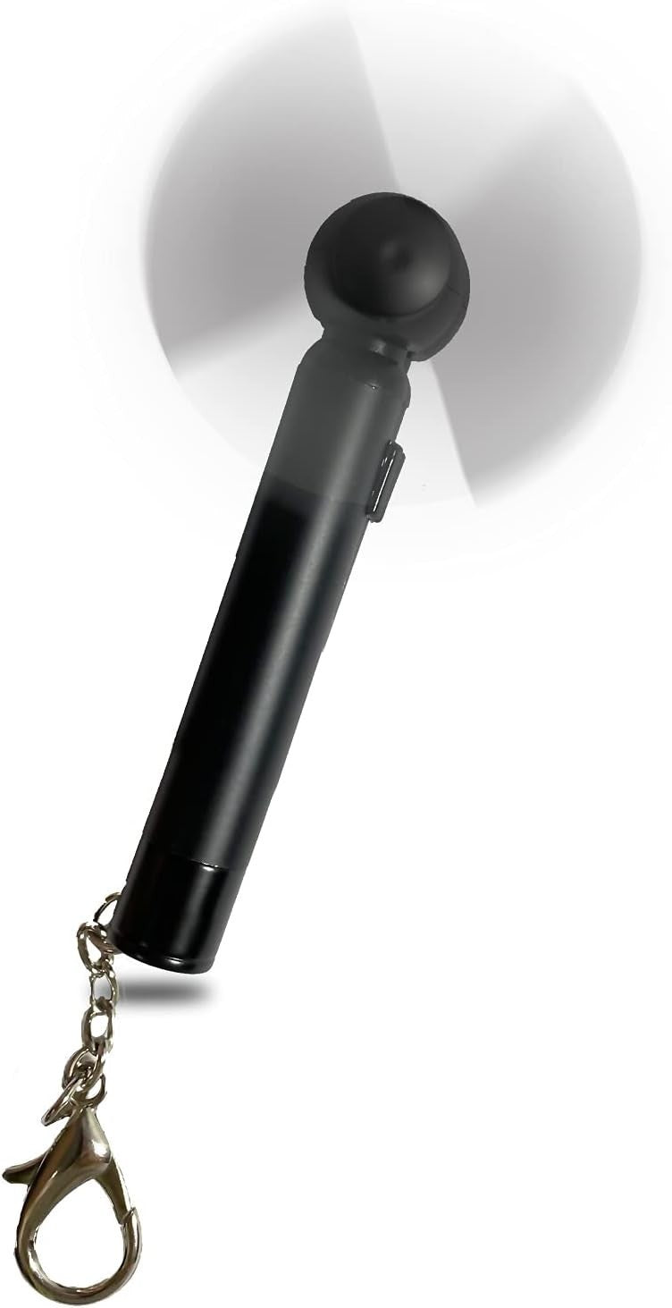 Pocket Size Handheld Fan – Silent Mini Cooling w Replaceable Battery Keyring