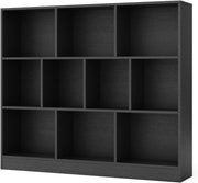 3 Tier Cube Bookcase 10 Compartment Storage Shelving Unit Display Black