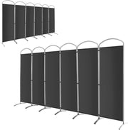 6 Panel Grey Folding Room Divider Freestanding Privacy Screen Partition 331x188c