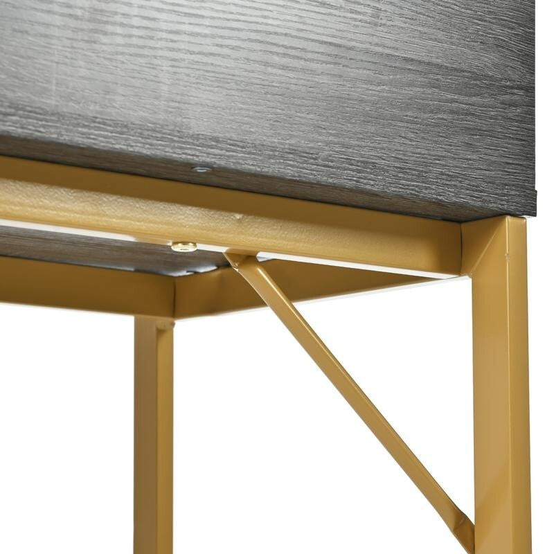 Luxury Console Table w/ Drawer – Gold Frame Entryway Hall Table 120cm