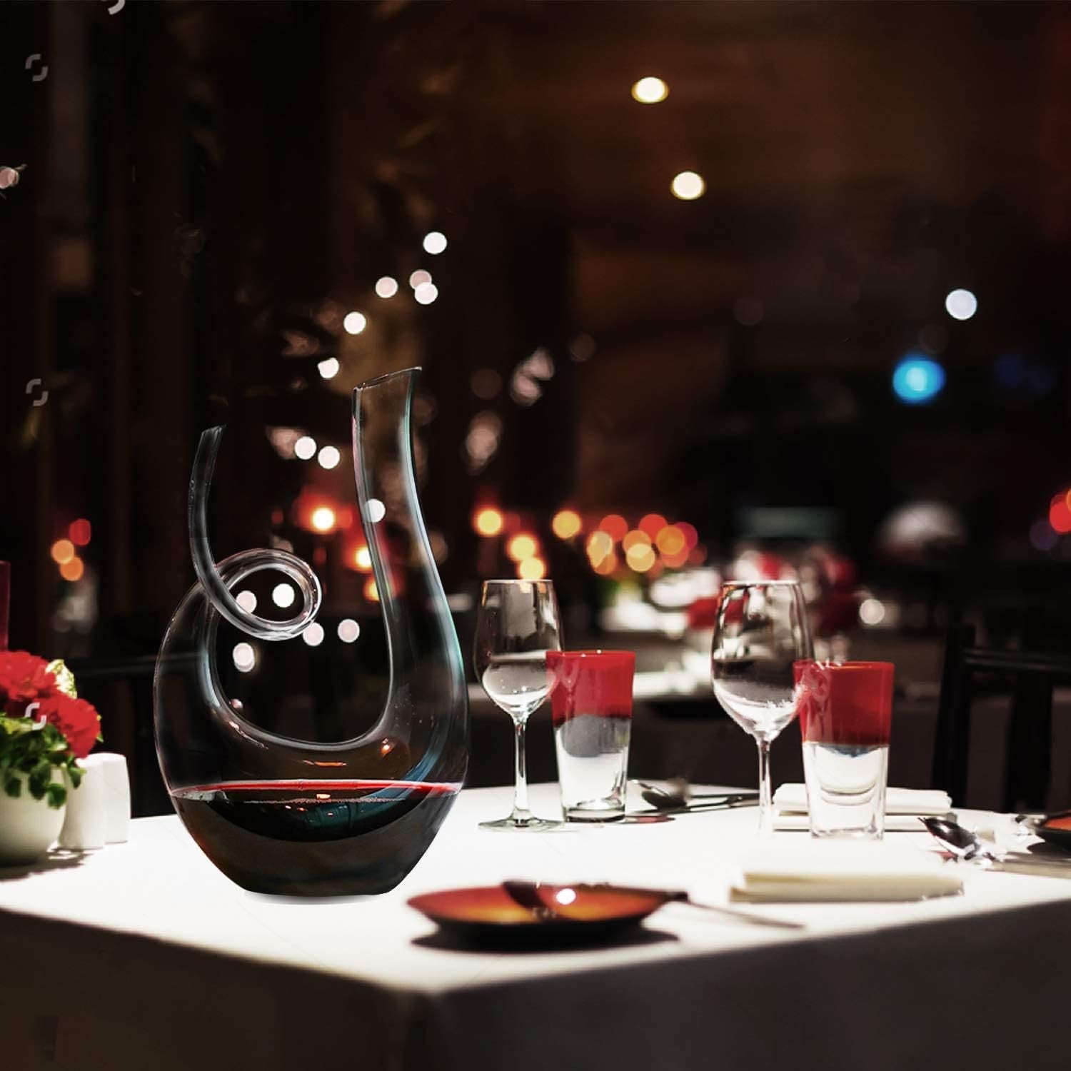 1.2L Swan Wine Decanter Hand-Blown Crystal Aerator Carafe for 750ml Red Wine