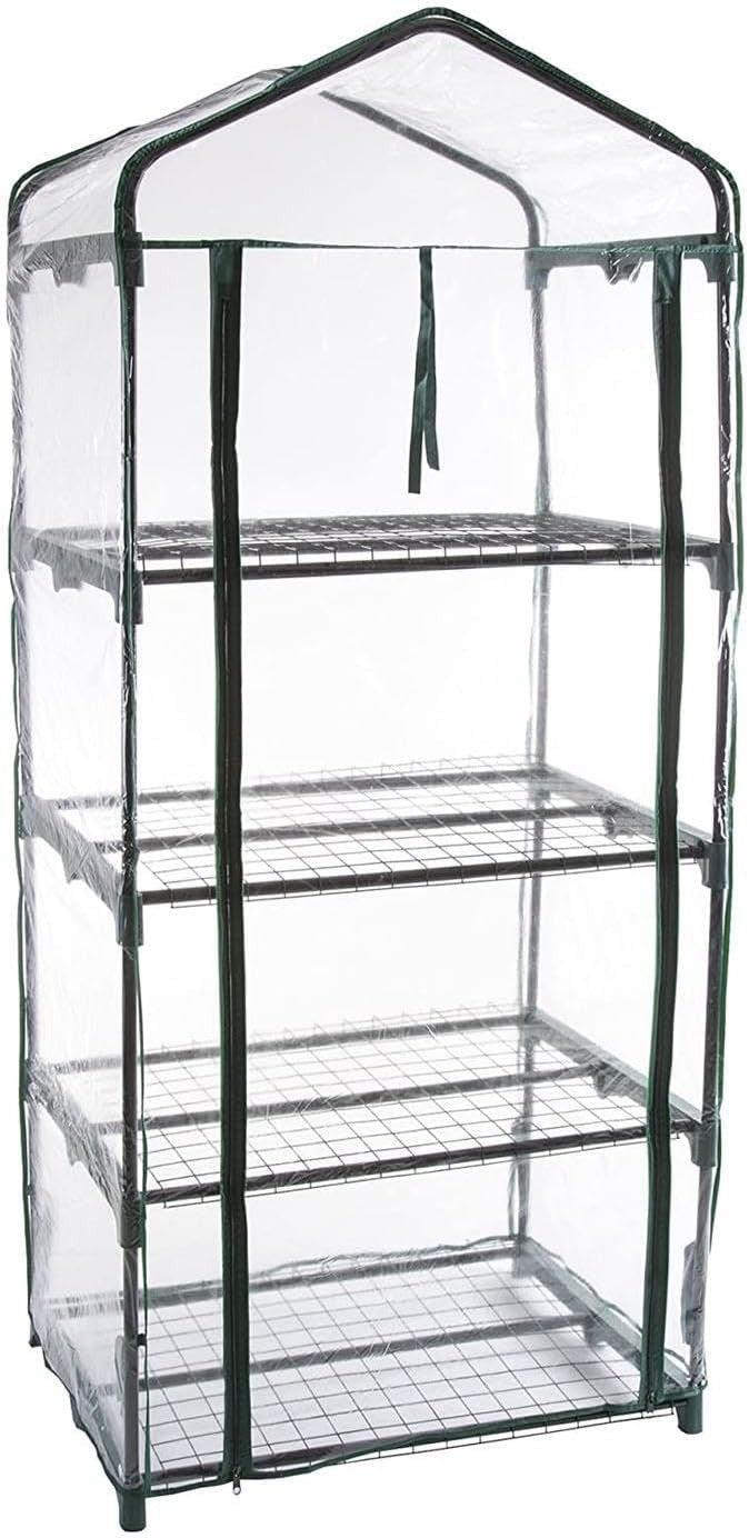 4-Tier Mini Greenhouse PVC Cold Frame Vertical Plant Shelves for Patio & Garden