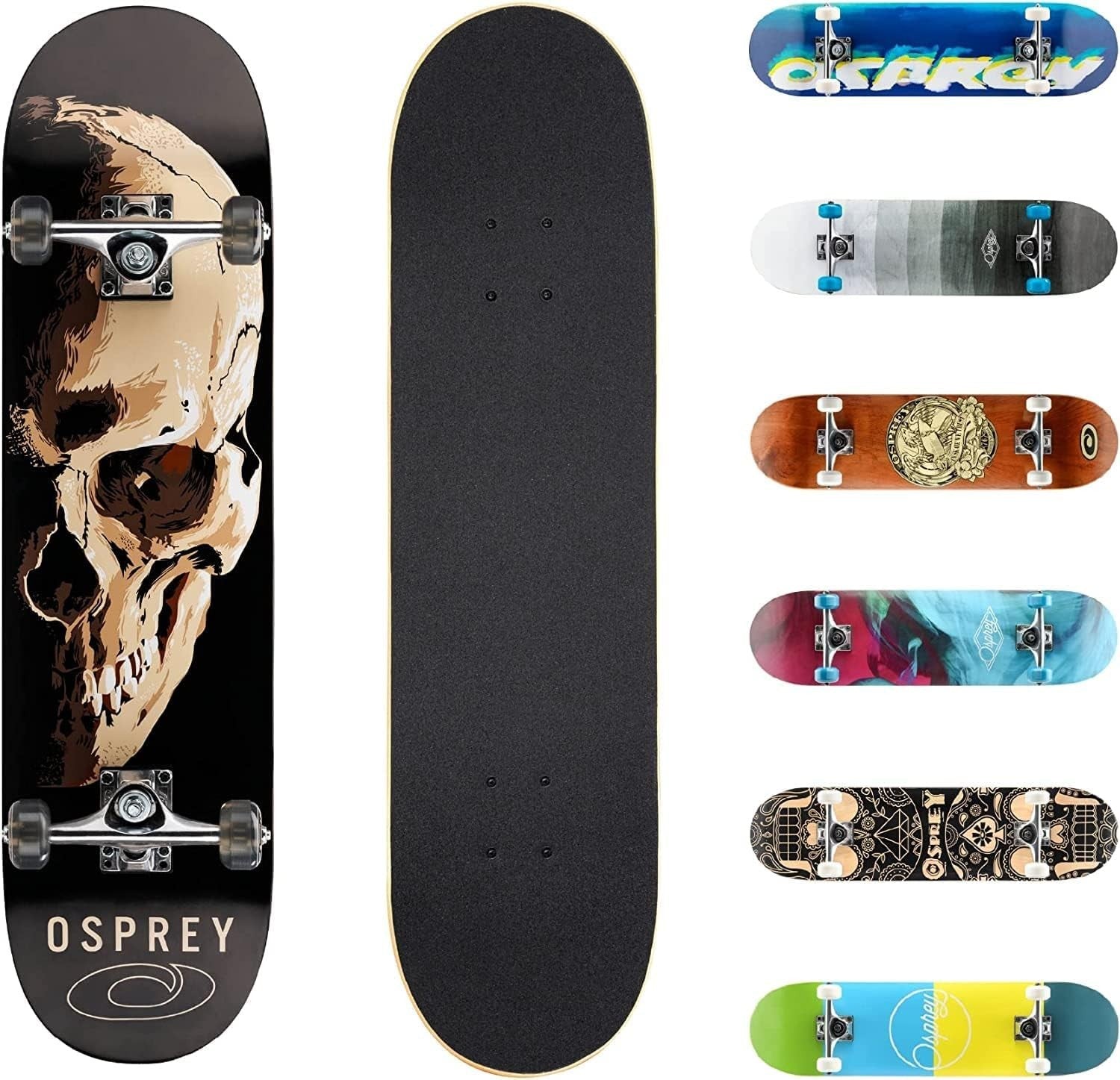 31" Double Kick Skateboard Adult Youth Maple Deck 50mm Wheels ABEC 7 Grip Tape