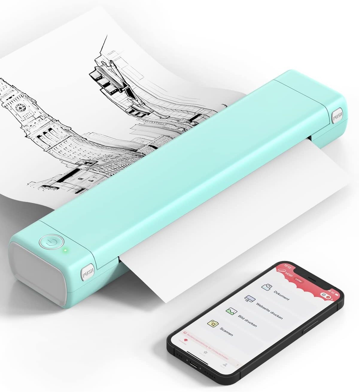 Portable A4 Bluetooth Thermal Printer Wireless Mobile Printer