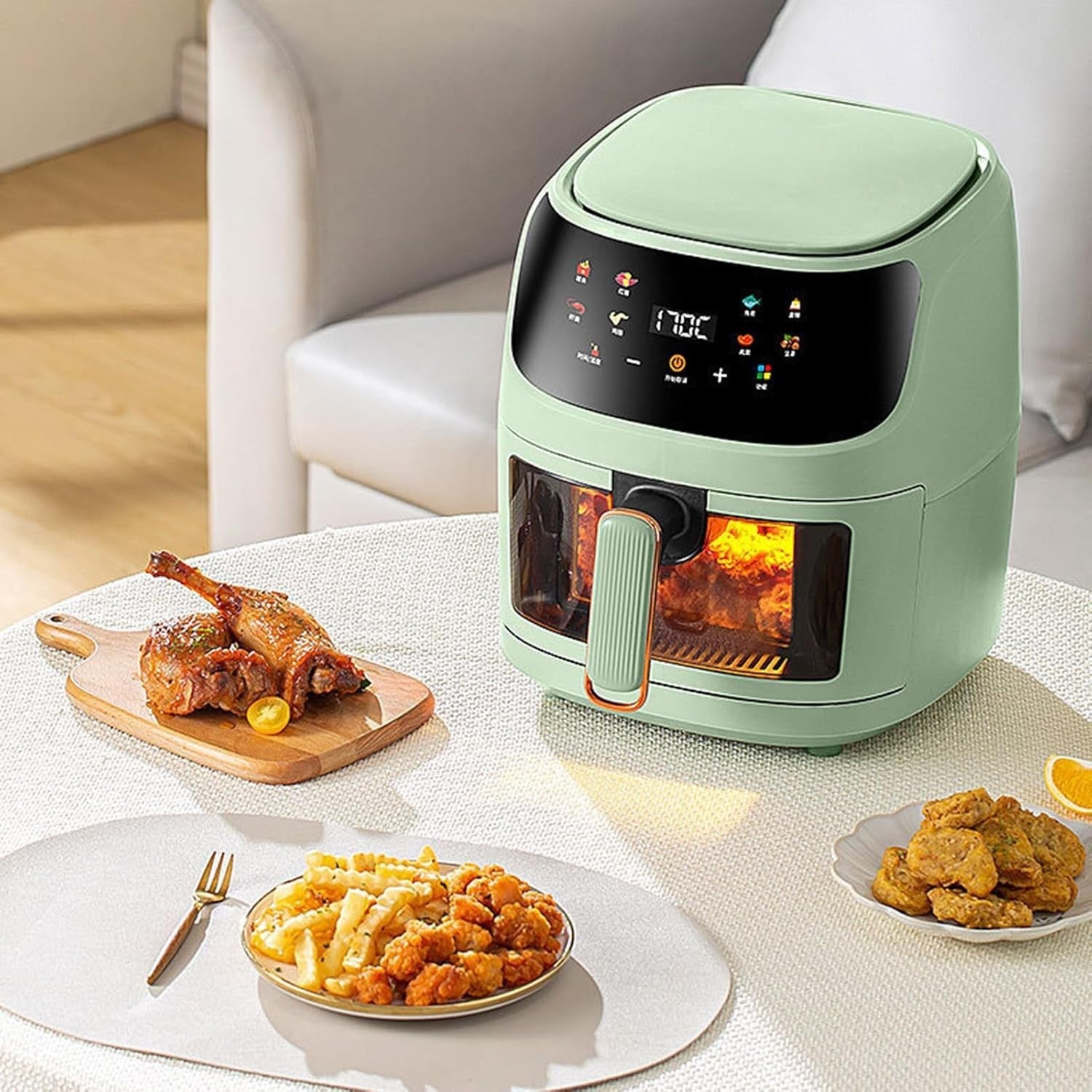 8L Air Fryer With Viewing Window Oil Free 1350W Family Size