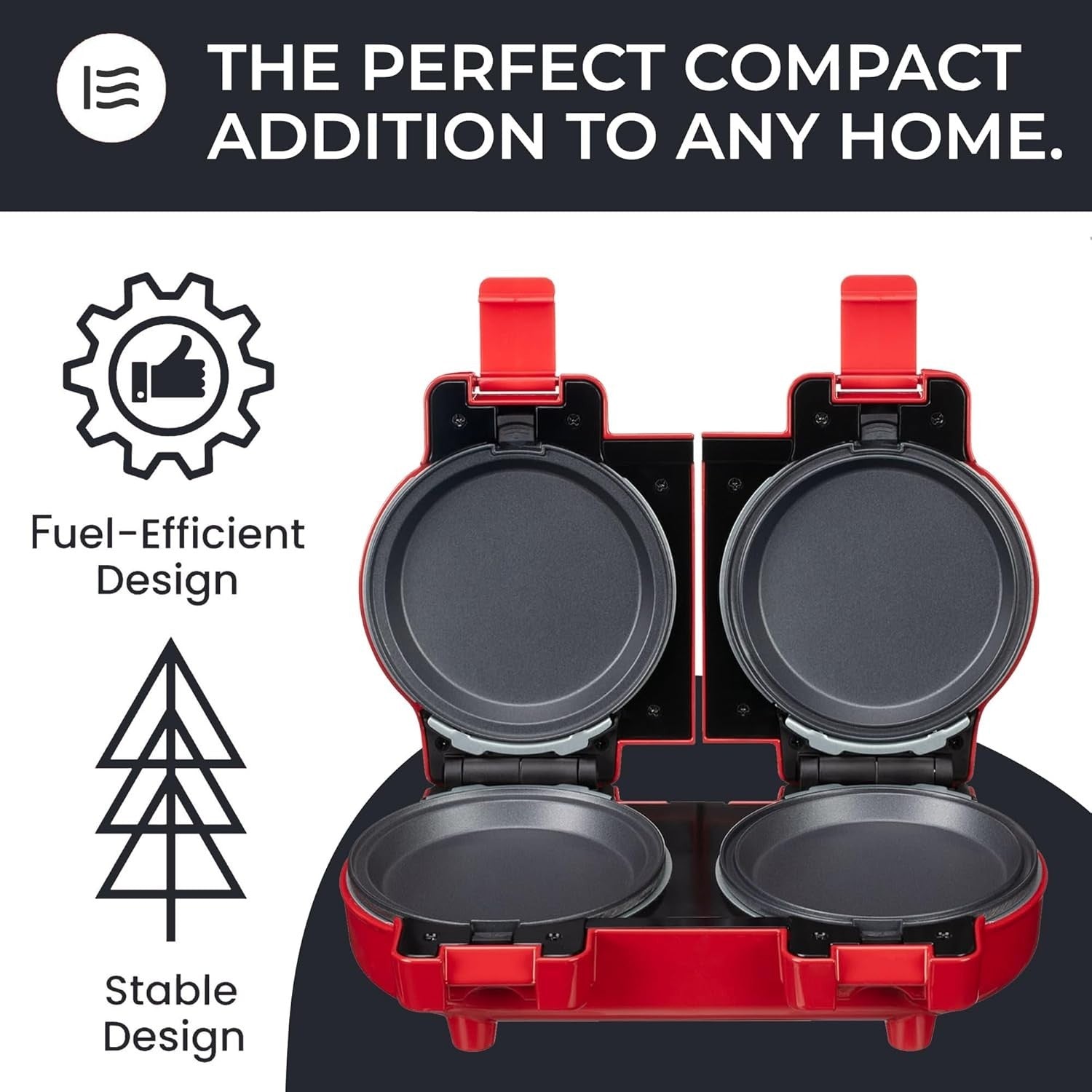 2-in-1 Waffle & Pancake Maker Mini Non-Stick Deep Plates 350W