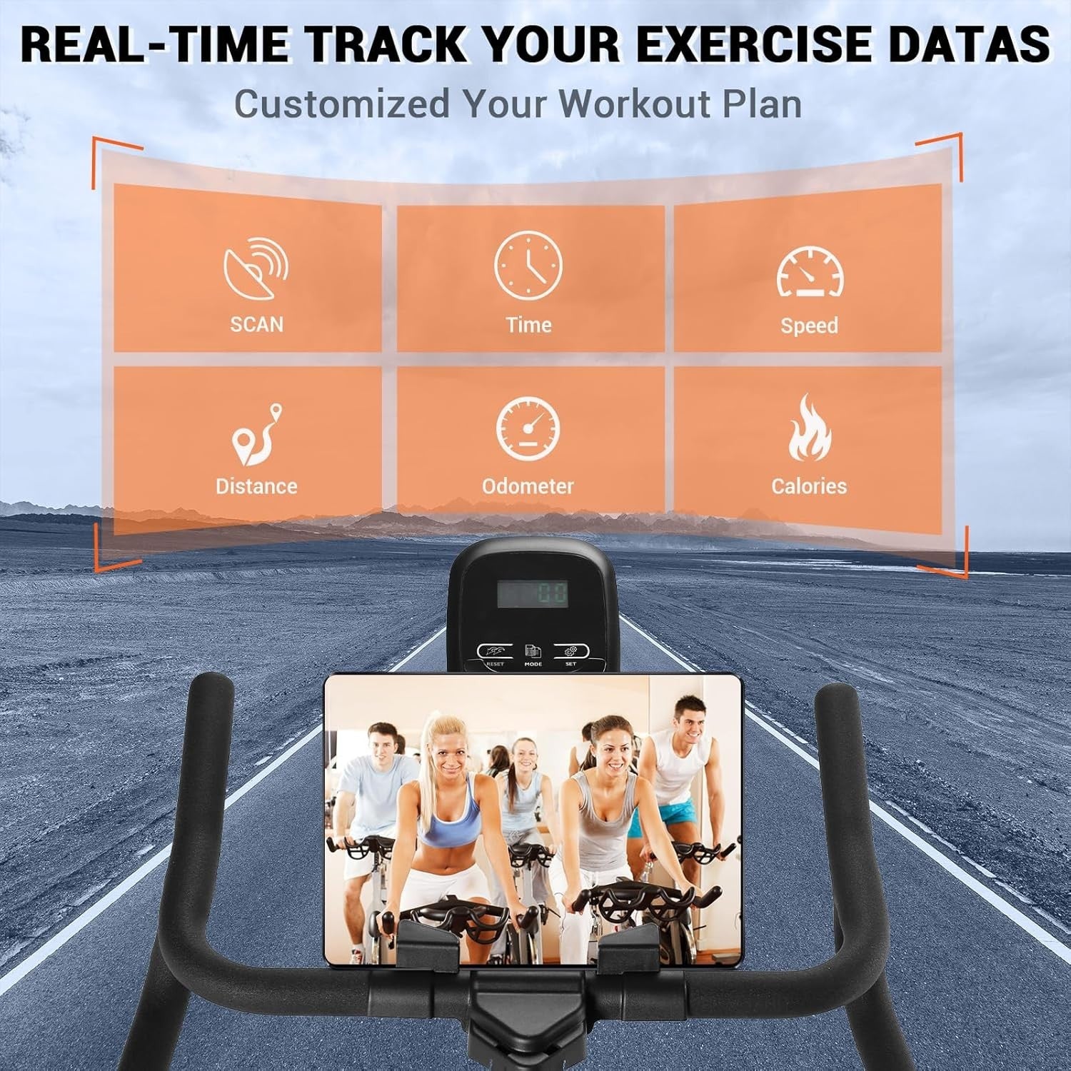 Silent Belt-Drive Indoor Spin Bike w/ Heavy Flywheel, LCD Display & APP Support