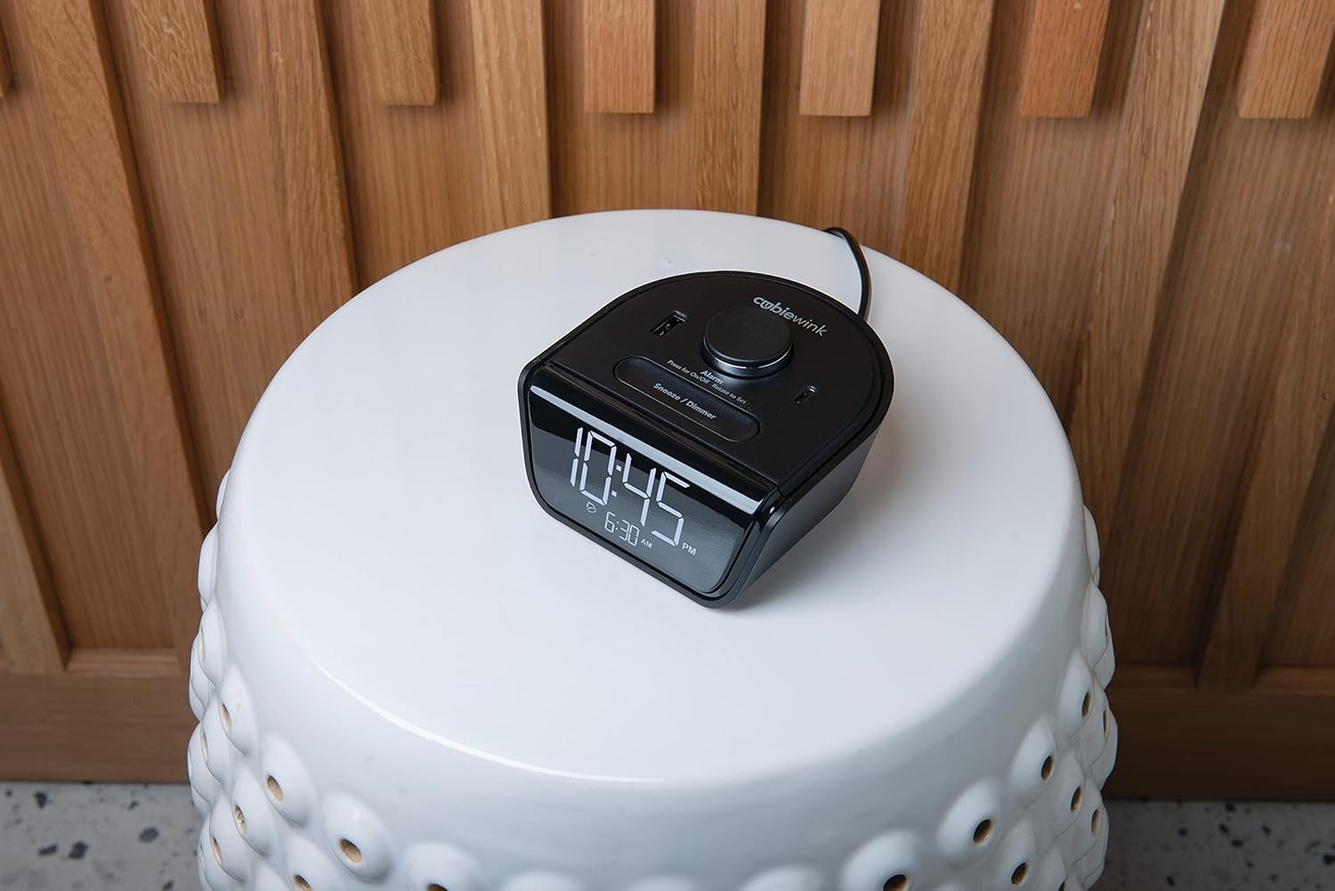 USB Charging Alarm Clock Black Digital Bedside Desk Clock Dual USB Ports