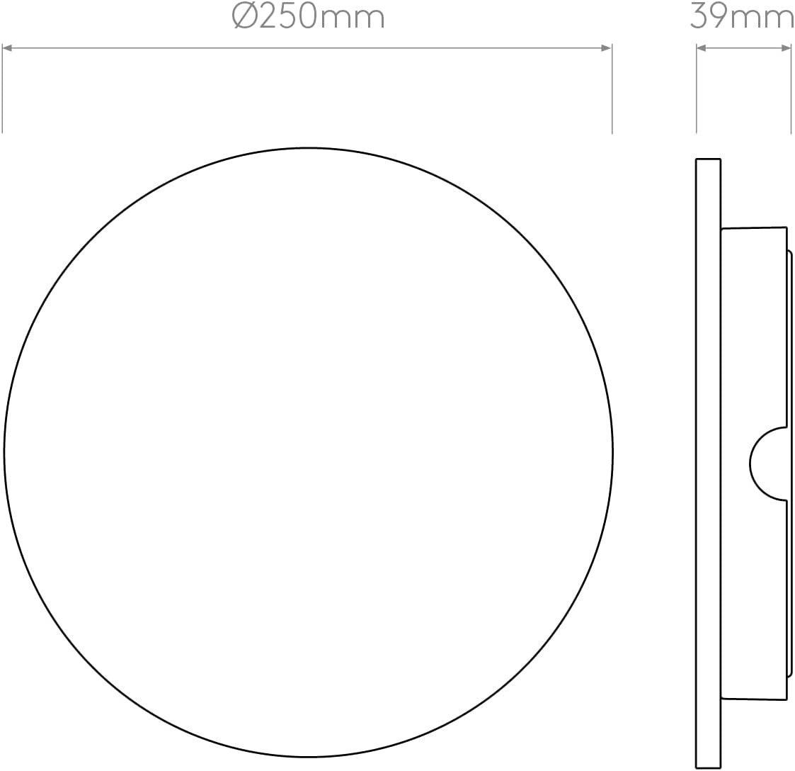 Round Indoor LED Wall Light 3000K Warm Glow Plaster Finish 250mm