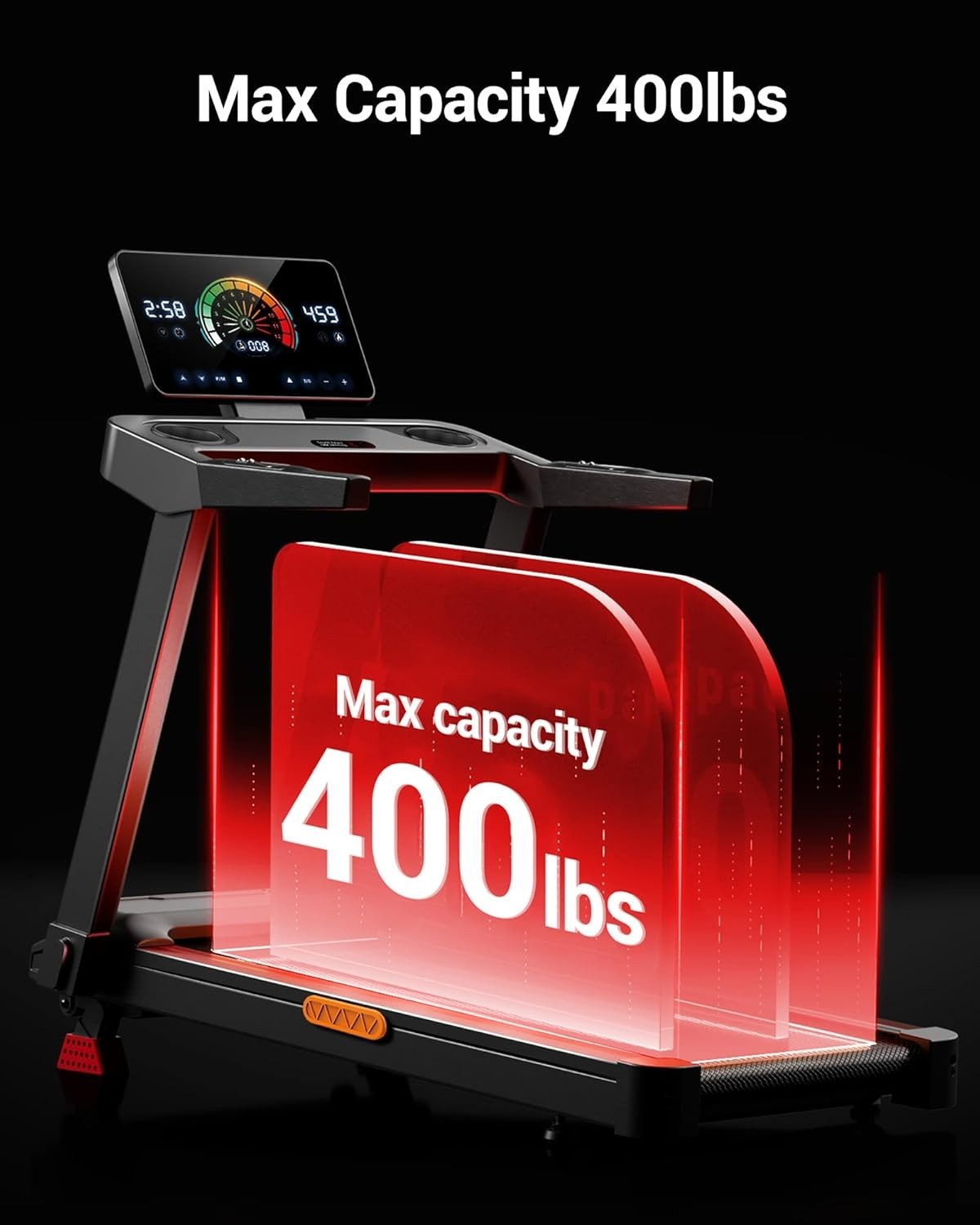 Foldable Treadmill 14KM/H 20% Incline 180KG Capacity LED Display