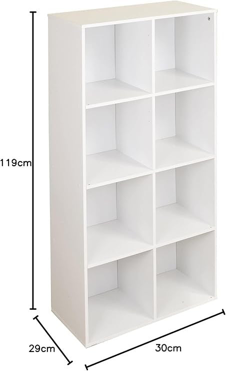 8 Cube Wooden Bookcase Storage Unit Modern Display Shelf for Living Room Home