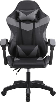 Ergonomic Gaming Chair Office Desk Chair 360° Swivel Faux Leather Grey