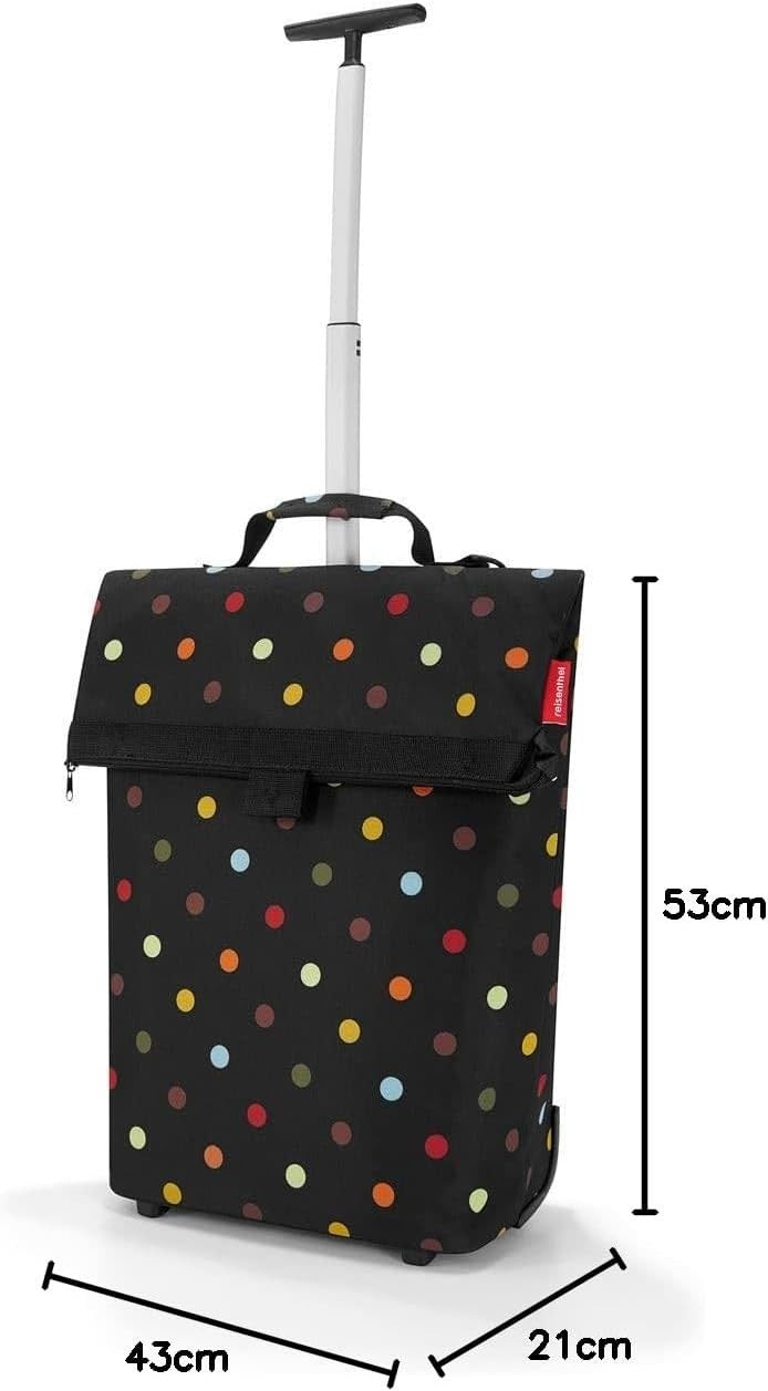 43L Reisenthel Trolley Bag with Dots Pattern, 2 Wheels & Telescopic Handle
