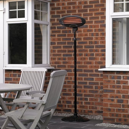 Outdoor Electric Patio Heater 210cm Adjustable Quartz Radiant Tower IPX4 Safe