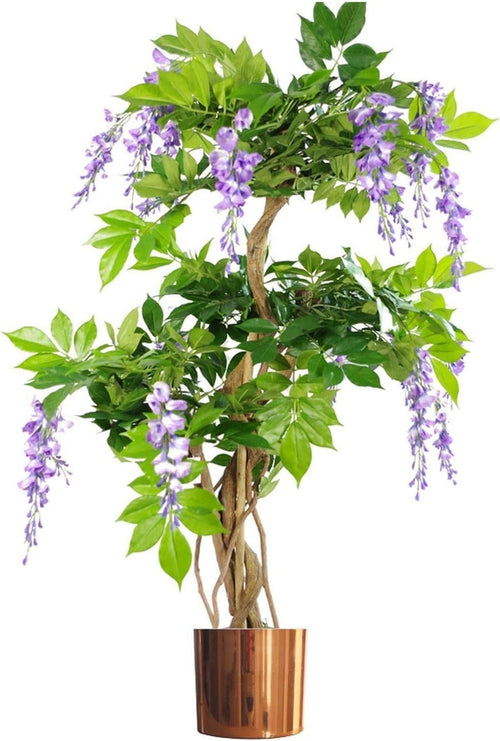 110cm Artificial Purple Wisteria Tree with Planter Faux Floral Home Decoration