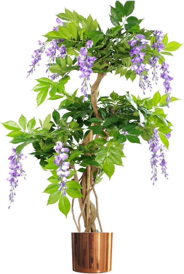 110cm Artificial Purple Wisteria Tree with Planter Faux Floral Home Decoration