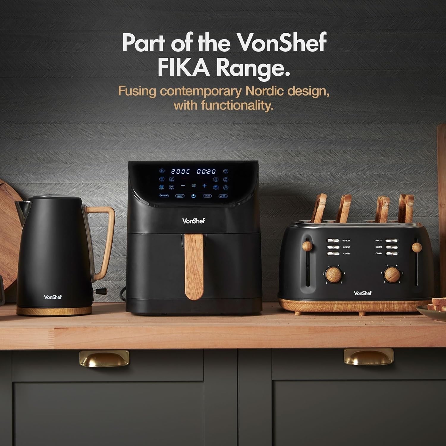 Large Air Fryer 6L | 10-in-1 Digital Display Fast Healthy Cooking Nordic Black