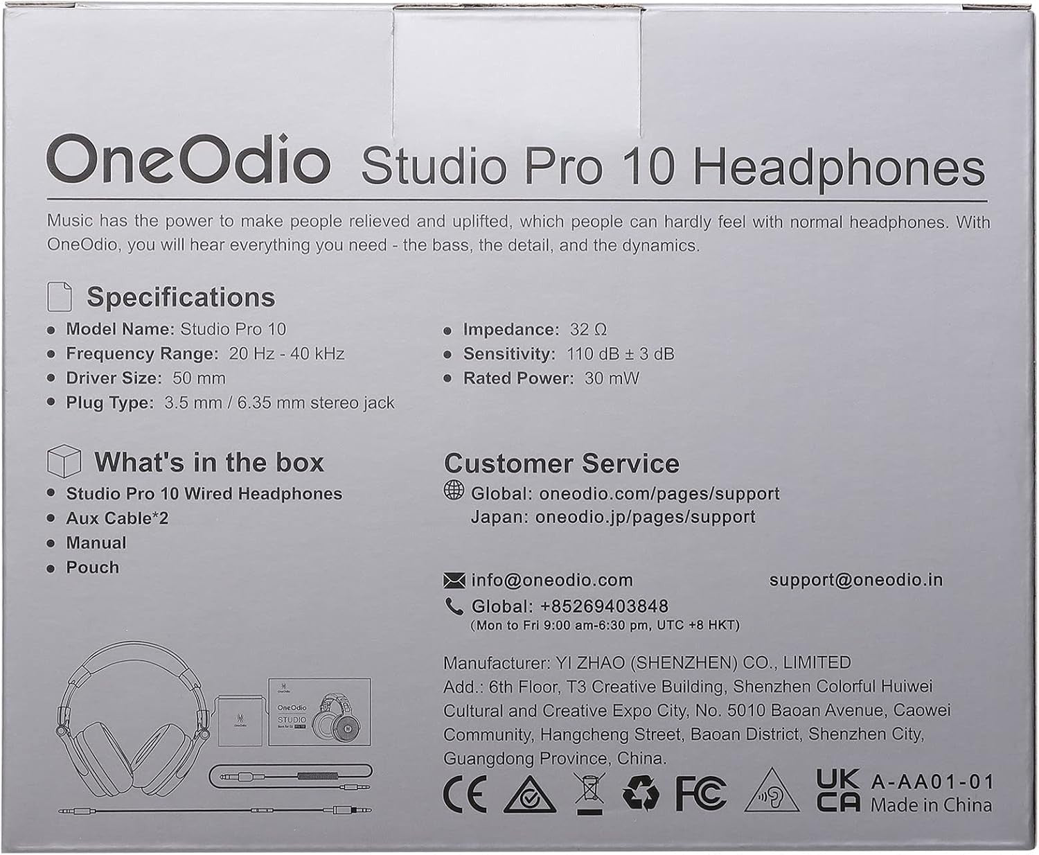 Studio Over Ear Headphones Hi-Fi 50mm Drivers Wired DJ Monitoring
