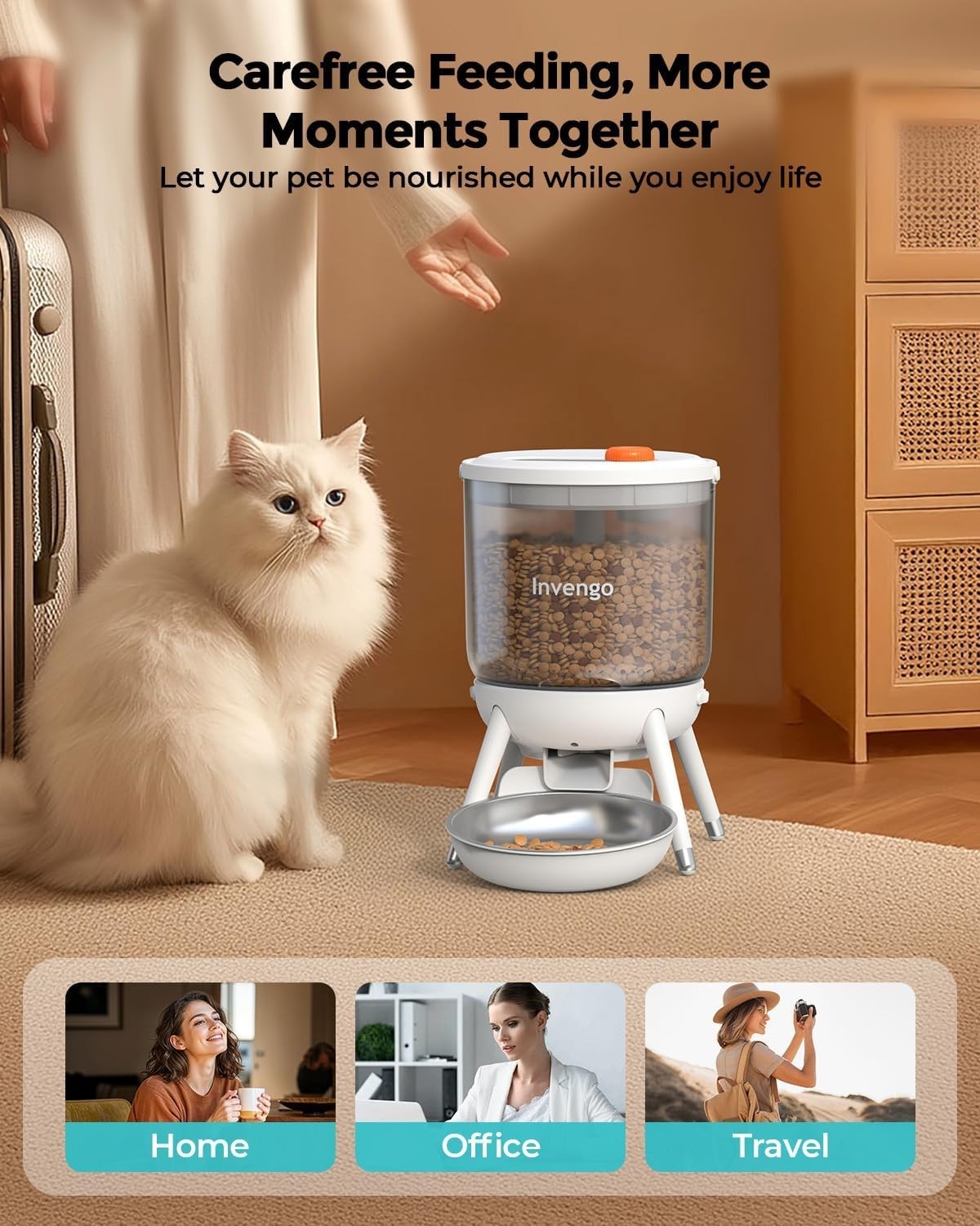 Automatic Pet Feeder 3L Timed Food Dispenser Portion Control USB Power
