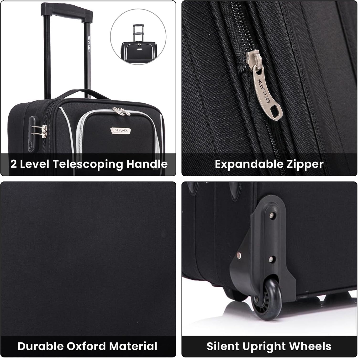 32'' Extra Large Soft Shell Check In Suitcase 20% Expandable 2 Wheel Lock