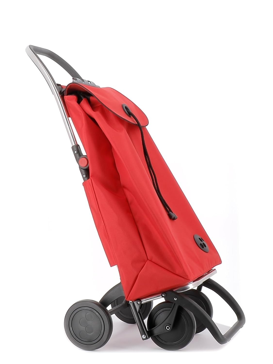 Foldable 4-Wheel Shopping Trolley – Lightweight Aluminium, Red