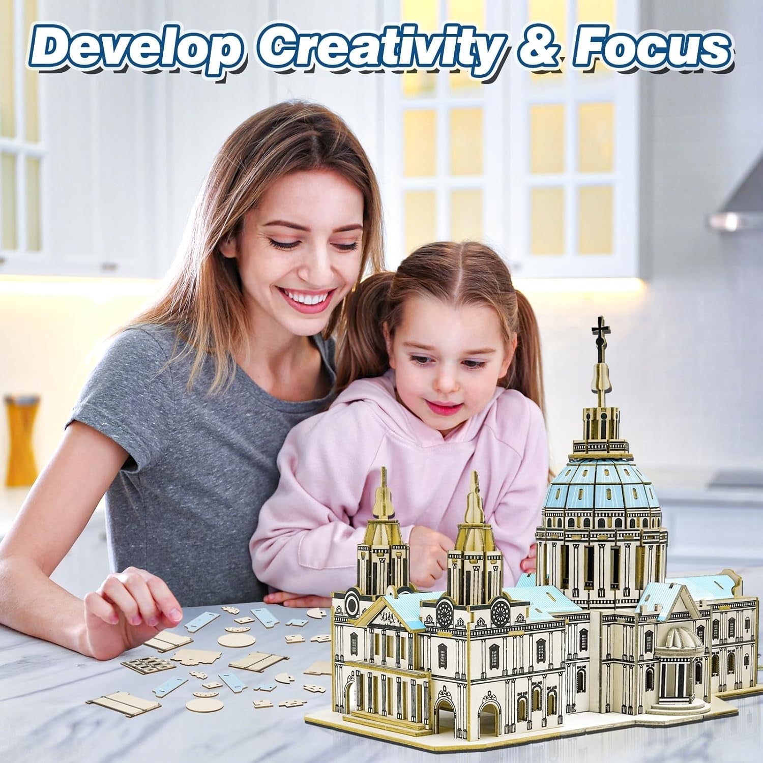 3D Wooden St. Paul’s Cathedral Puzzle Model DIY Craft Kit Gift for Adults