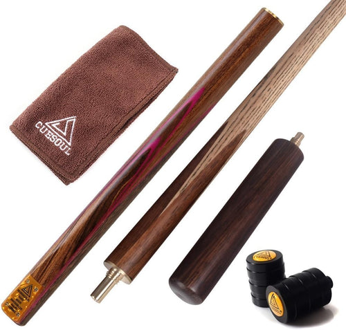 57in 3/4 Snooker Cue 18oz 9.5mm Tip Extensions Aluminium Case